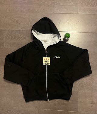 Sudadera Corteiz Negra con Cremallera