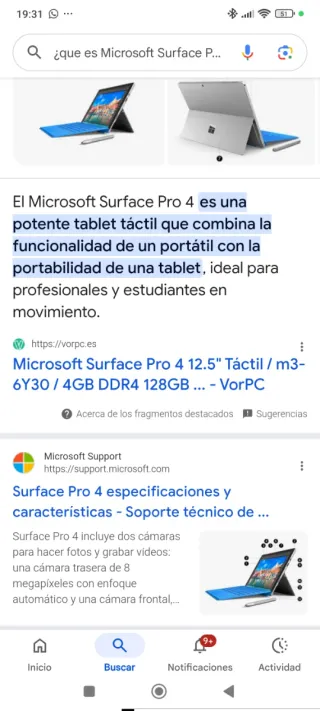 Tablet Microsoft Surface Pro 4 Plata