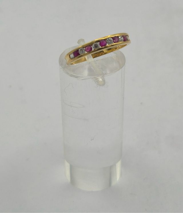 Anillo oro 18k con piedras de color