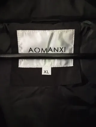Chaquetón largo negro impermeable AOMANXI Talla XL