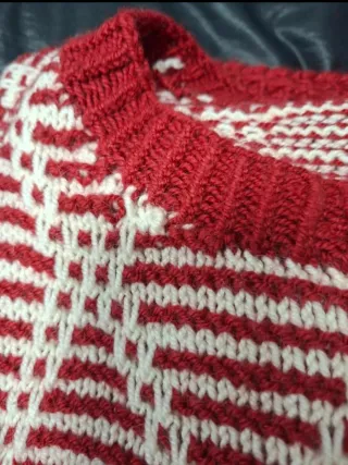 Jersey de Lana Rojo y Blanco