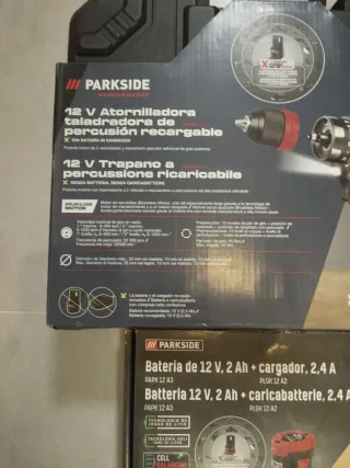 Parkside Taladro Percutor 12V + Batería y cargador