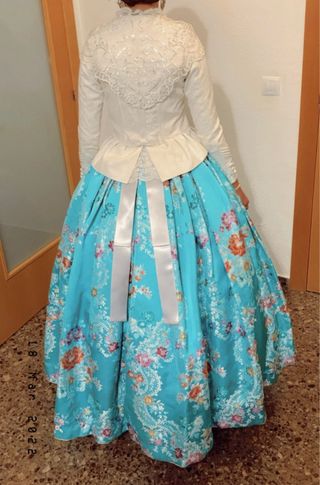 Corpiño Fallera Blanco Brocado