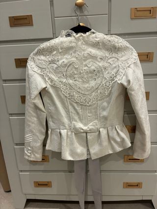 Corpiño Fallera Blanco Brocado