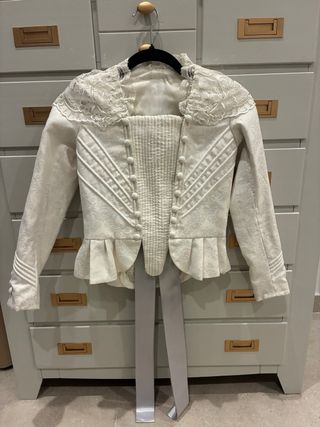 Corpiño Fallera Blanco Brocado