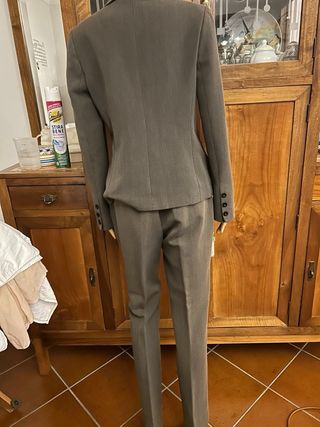 Tailleur vintage anni 80 marrone/grigio