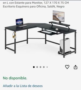 Escritorio esquinero negro