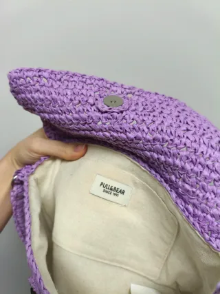 Bolso de verano morado tejido