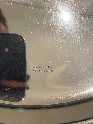 Vassoio Vintage Calegaro Argentato Italia Anni '80