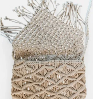 Bolso Macramé Hilo Beige