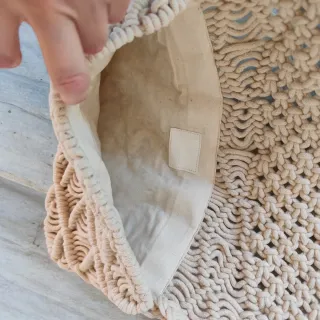 Bolso Macramé Hilo Beige