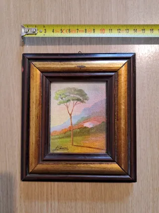 Quadretto con paesaggio dipinto
