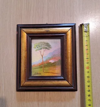 Quadretto con paesaggio dipinto