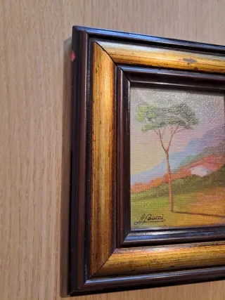 Quadretto con paesaggio dipinto