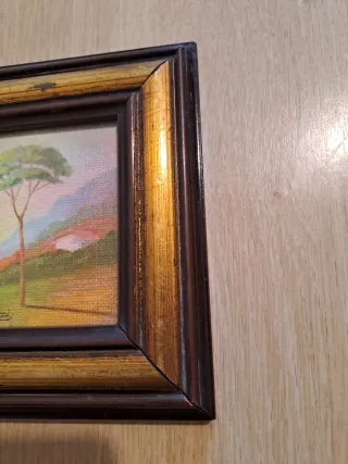 Quadretto con paesaggio dipinto