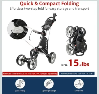 Carrito de golf plegable 4 ruedas