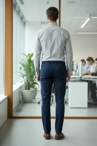 Pantalón Chino Zara Azul Marino Talla...