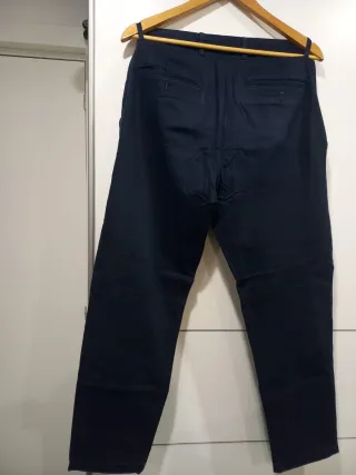 Pantalón Chino Zara Azul Marino Talla...