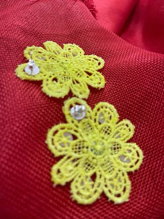 Pendientes Flor Amarilla Perlas