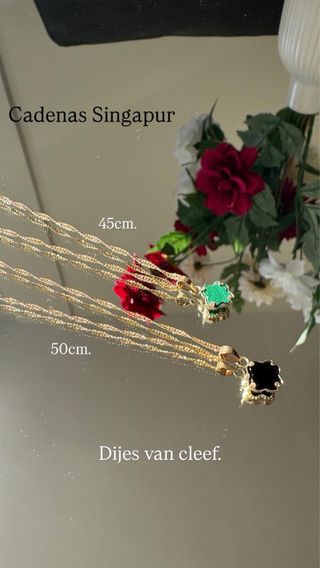 Van Cleef Cadena 45cm Pulsera 21cm Oro Laminado