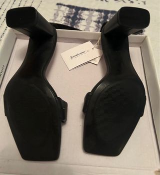 Sandalias Stradivarius Tacón Piel Negras