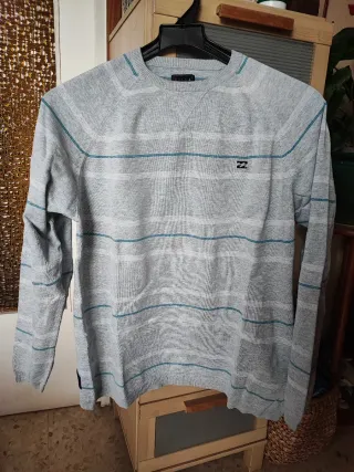 Jersey Billabong rayas gris y turquesa