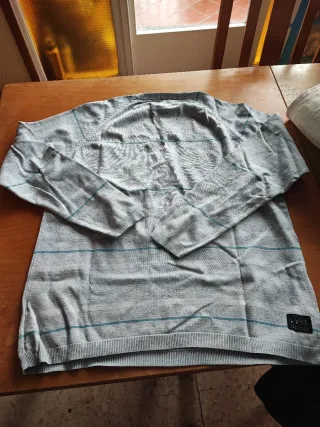 Jersey Billabong rayas gris y turquesa
