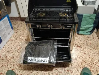 Cucina da campeggio portatile 2 fuochi + forno