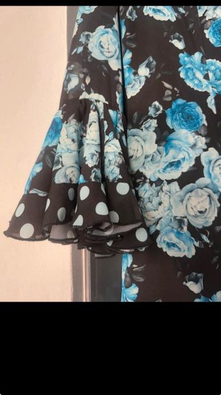 Traje de Flamenca Negro y Azul