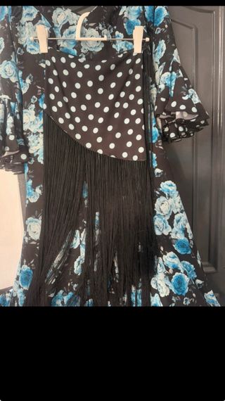 Traje de Flamenca Negro y Azul