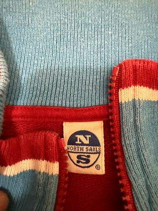 Felpa North Sails rossa vintage con zip