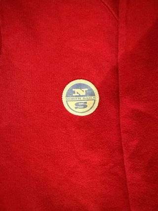 Felpa North Sails rossa vintage con zip