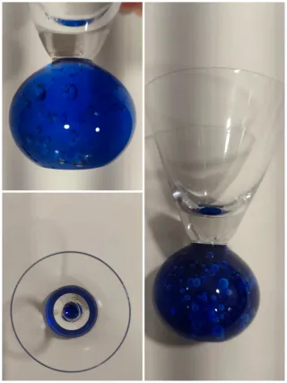 5 Copas de Licor Chupito Azul cobalto ,vintage