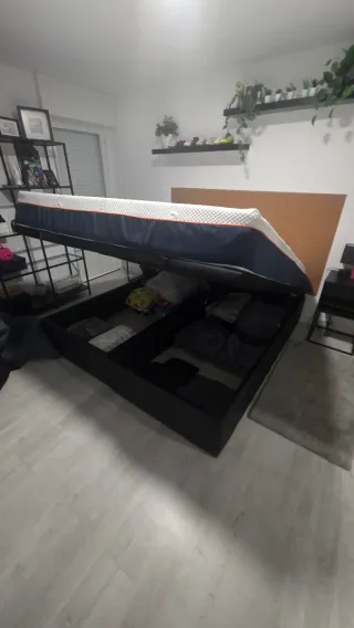 Canapé abatible + colchón viscoelástico 180x200