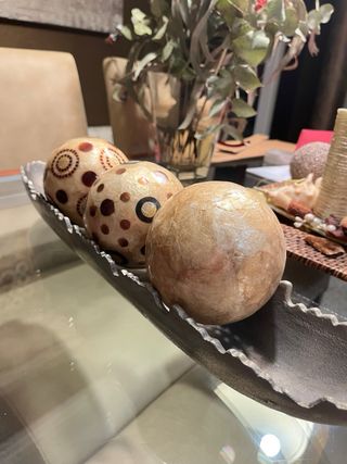 Bolas decorativas de cristal y metal