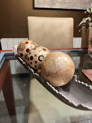 Bolas decorativas de cristal y metal