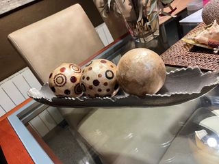 Bolas decorativas de cristal y metal