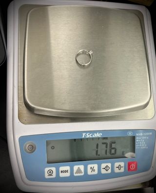 ANILLO ORO BLANCO 18K 1,76gr T15 con diamante