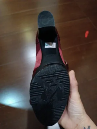 Zapatos de tacón piel burdeos talla 37 made Spain