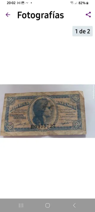 50 Céntimos República Española 1937