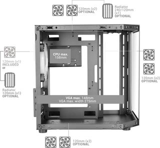 Mars Gaming MC-3TLITE Caja PC Negra RGB