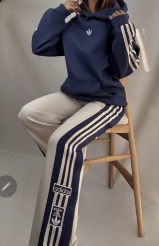 Conjunto Adidas Chándal Mujer Beige y Marrón