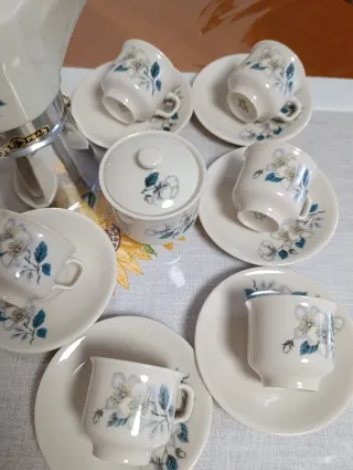 Set caffè vintage porcellana e metallo