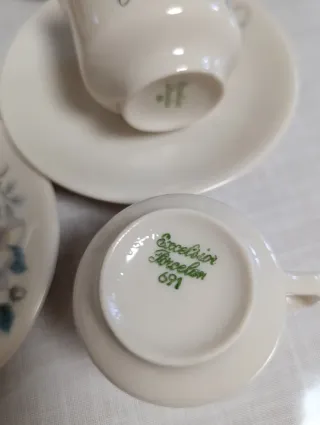 Set caffè vintage porcellana e metallo