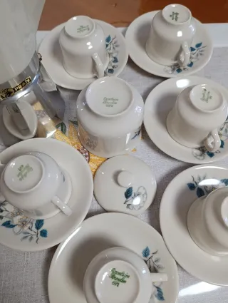 Set caffè vintage porcellana e metallo