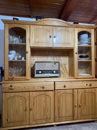 Mueble aparador de cocina madera y cristal