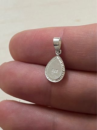 Elegante Colgante Lagrima Onix Plata De Ley 925