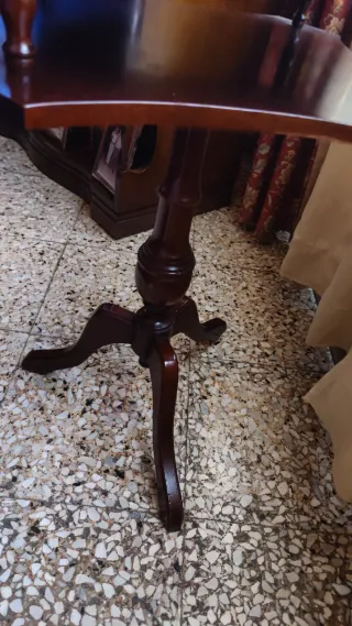 Mesa Auxiliar de madera Doble Tablero vintage