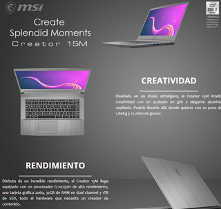 MSI Creator 15M - i7 10ª | 32GB RAM | GTX 1660Ti