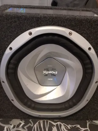 Subwoofer Sony Xplod 12 1300W y 350 nominales.